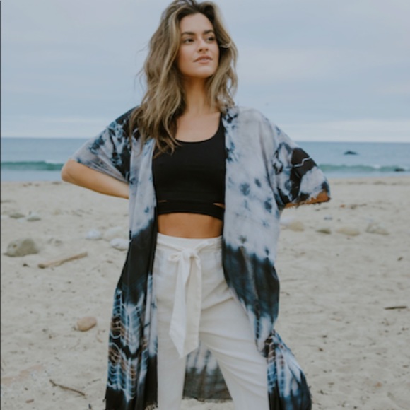 BORACAY COTTON COVER UP - PINK/ WHITE - Picture 3 of 4